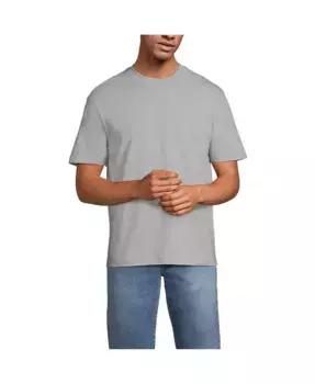 Мужская футболка с коротким рукавом Super-T Crew свободного кроя Lands' End, синий