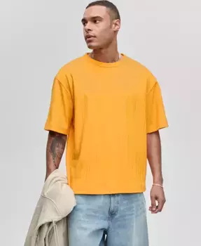 Мужская футболка с коротким рукавом свободного кроя в стиле "кринкл" Mode of One, желтый