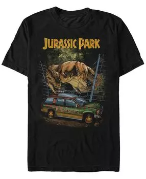 Мужская футболка с коротким рукавом t-rex break out из парка юрского периода Fifth Sun, черный