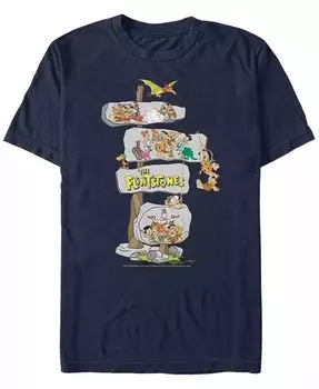 Мужская футболка с коротким рукавом The Flintstones Box Up Stones Fifth Sun, синий