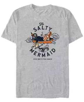 Мужская футболка с коротким рукавом The Salty Mermaid Dive Bar Fish Shack Cool Retro Travel Design By Humans, серый