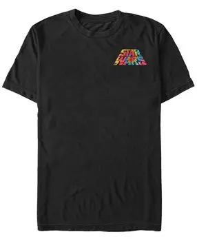 Мужская футболка с коротким рукавом tie dye slant с мелким текстом «звездные войны» Fifth Sun, черный