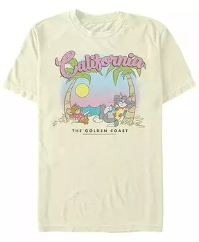 Мужская футболка с коротким рукавом Tom Jerry California Fifth Sun, коричневый/бежевый