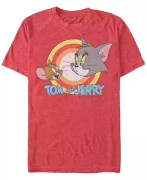 Мужская футболка с коротким рукавом Tom Jerry Faces and Logo Fifth Sun, красный
