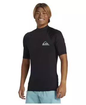 Мужская футболка с коротким рукавом UPF 50 из лайкры Quiksilver, черный