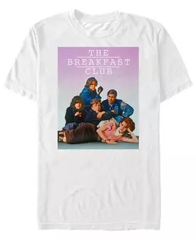 Мужская футболка с коротким рукавом в групповой позе the breakfast club с выцветшим фоном Fifth Sun, белый