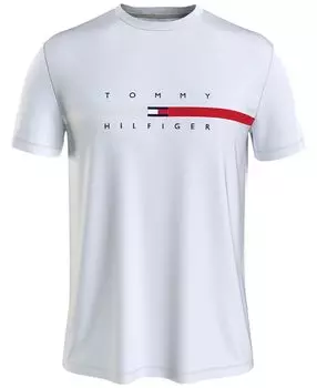 Мужская футболка с коротким рукавом в полоску с флагом Tommy Hilfiger, мульти