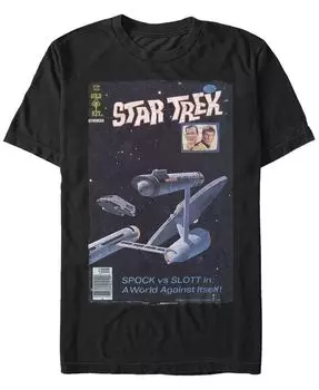 Мужская футболка с коротким рукавом в стиле ретро комикса Star Trek The Original Series Spock Vs. Slott Fifth Sun, черный