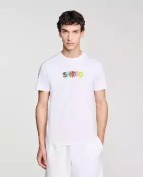 Мужская футболка с коротким рукавом Wild Animals Sandro, белый