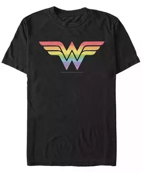 Мужская футболка с коротким рукавом Wonder Woman Wonder Rainbow Fifth Sun, черный