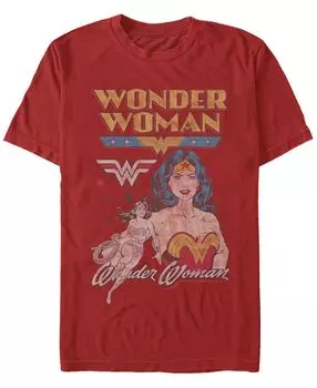 Мужская футболка с коротким рукавом wonder woman в винтажном стиле wonder Fifth Sun, красный
