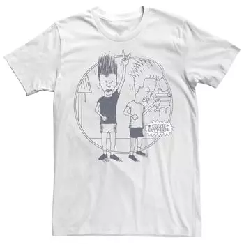 Мужская футболка с короткими рукавами Beavis And Butthead Rock Out Outline Licensed Character
