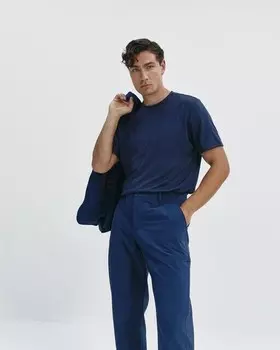 Мужская футболка с короткими рукавами без железа Sepiia, темно-синий