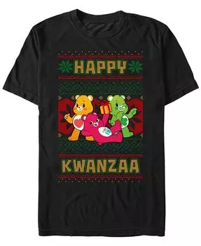 Мужская футболка с короткими рукавами Care Bears Kwanzaa Fifth Sun, черный
