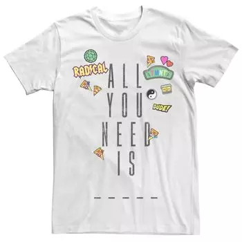 Мужская футболка с короткими рукавами «Черепашки ниндзя All You Need Is Fill The Blank Collage» Licensed Character