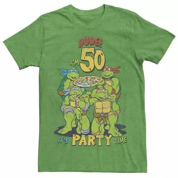 Мужская футболка с короткими рукавами «Черепашки-ниндзя» Dude I’m 50 It's Party Time Licensed Character