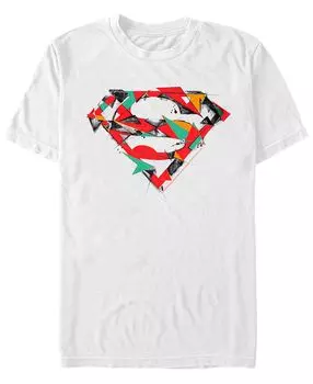 Мужская футболка с короткими рукавами dc superman с геометрическим логотипом на груди Fifth Sun, белый