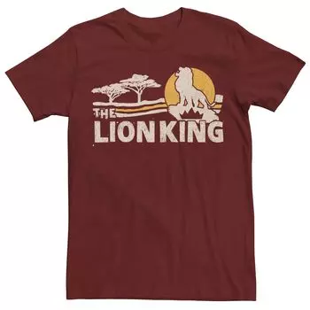 Мужская футболка с короткими рукавами Disney King Lion King Savannah Sunrise Scene Licensed Character