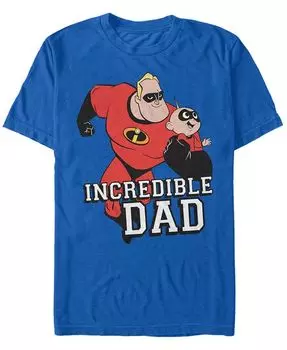 Мужская футболка с короткими рукавами Disney Pixar The Incredibles Hero Dad Fifth Sun, синий