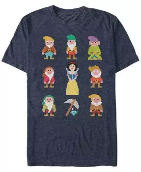 Мужская футболка с короткими рукавами Disney Snow White Pixelated Dwarf Crew Fifth Sun, синий