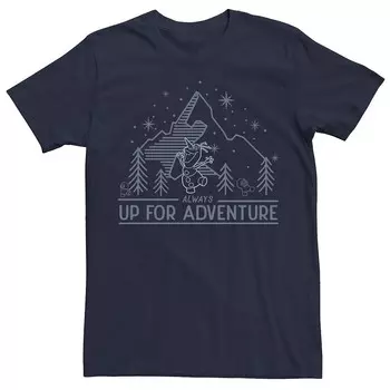 Мужская футболка с короткими рукавами Frozen Olaf Always Up For Adventure Licensed Character, темно-синий