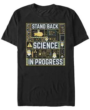 Мужская футболка с короткими рукавами «Гадкий я 3: Stand Back, Science In Progress» Minions Illumination Fifth Sun, черный