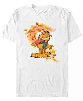 Мужская футболка с короткими рукавами Garfield Autumn Leaves Fifth Sun, белый