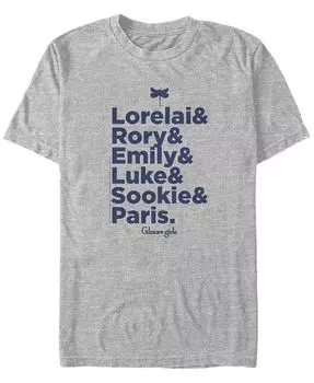 Мужская футболка с короткими рукавами Gilmore Girls TV Core Cast List Fifth Sun, серый