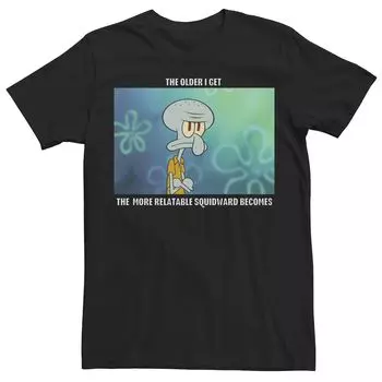 Мужская футболка с короткими рукавами «Губка Боб Квадратные Штаны» Relable Squidward Meme Licensed Character, черный