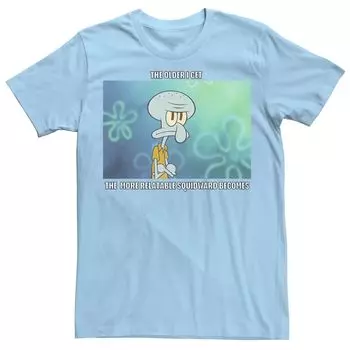 Мужская футболка с короткими рукавами «Губка Боб Квадратные Штаны» Relable Squidward Meme Licensed Character, светло-синий