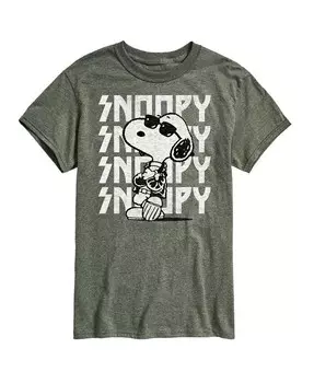 Мужская футболка с короткими рукавами Hybrid Apparel Snoopy Rock с повторением имени AIRWAVES, зеленый