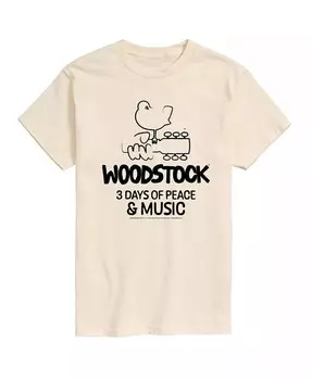 Мужская футболка с короткими рукавами Hybrid Apparel Woodstock 3 Days Of Peace And Music AIRWAVES, бежевый