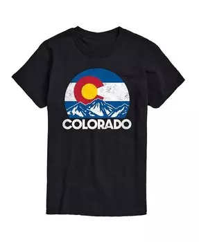 Мужская футболка с короткими рукавами Hybrid Apparel Retro Colorado Flag Mountains AIRWAVES, черный
