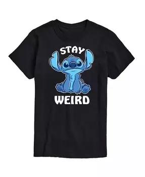 Мужская футболка с короткими рукавами Hybrid Apparel Lilo and Stitch Weird AIRWAVES, черный