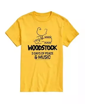 Мужская футболка с короткими рукавами Hybrid Apparel Woodstock 3 Days Of Peace And Music AIRWAVES, желтый
