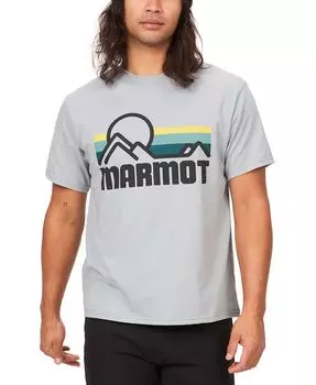 Мужская футболка с короткими рукавами и графическим логотипом Coastal Marmot, цвет Sleet