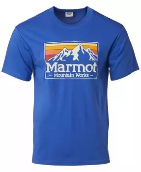 Мужская футболка с короткими рукавами и графическим логотипом Mountain Works Gradient Logo Marmot, синий