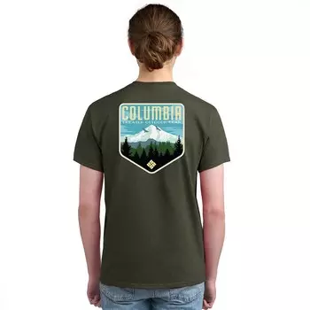 Мужская футболка с короткими рукавами и графическим принтом Columbia Adventure, цвет Military Green