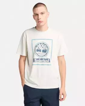 Мужская футболка с короткими рукавами и графическим принтом Timberland, белый