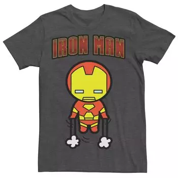 Мужская футболка с короткими рукавами и графическим рисунком Marvel Kawaii Art Collection Iron Man Licensed Character