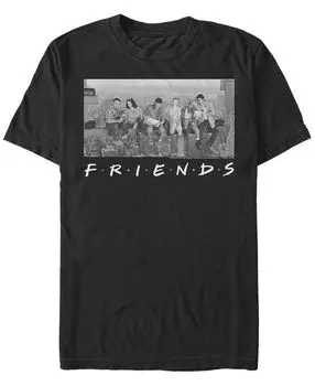 Мужская футболка с короткими рукавами и групповым портретом city skyline friends Fifth Sun, черный