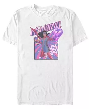 Мужская футболка с короткими рукавами и изображением Ms. Marvel Fist Panel Fifth Sun, белый