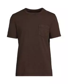 Мужская футболка с короткими рукавами и карманами Dye Slub Lands' End