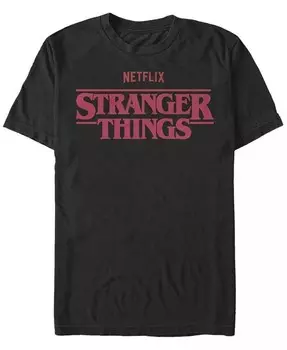 Мужская футболка с короткими рукавами и классическим текстовым логотипом Stranger Things Fifth Sun, черный