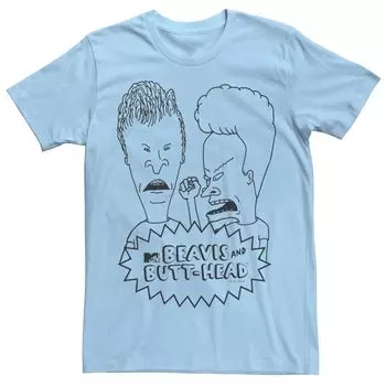 Мужская футболка с короткими рукавами и контуром Beavis And Butthead Licensed Character