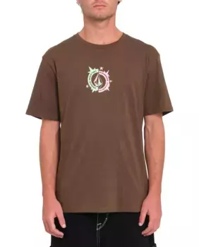 Мужская футболка с короткими рукавами и круглым вырезом Volcom, темно-коричневый