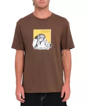 Мужская футболка с короткими рукавами и круглым вырезом Volcom, темно-коричневый