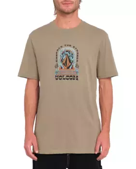 Мужская футболка с короткими рукавами и круглым вырезом Volcom, светло-коричневый