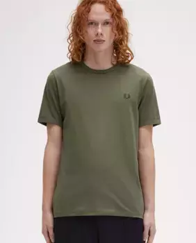 Мужская футболка с короткими рукавами и круглым вырезом Fred Perry, цвет Kaki
