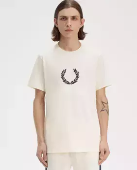 Мужская футболка с короткими рукавами и круглым вырезом Fred Perry, цвет Crudo